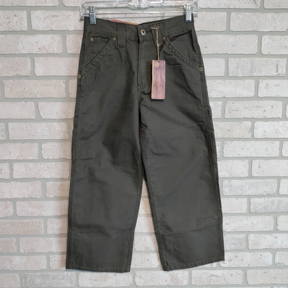 Urban Pipeline Boys Carpenter Style Green Canvas Pants Sise 10